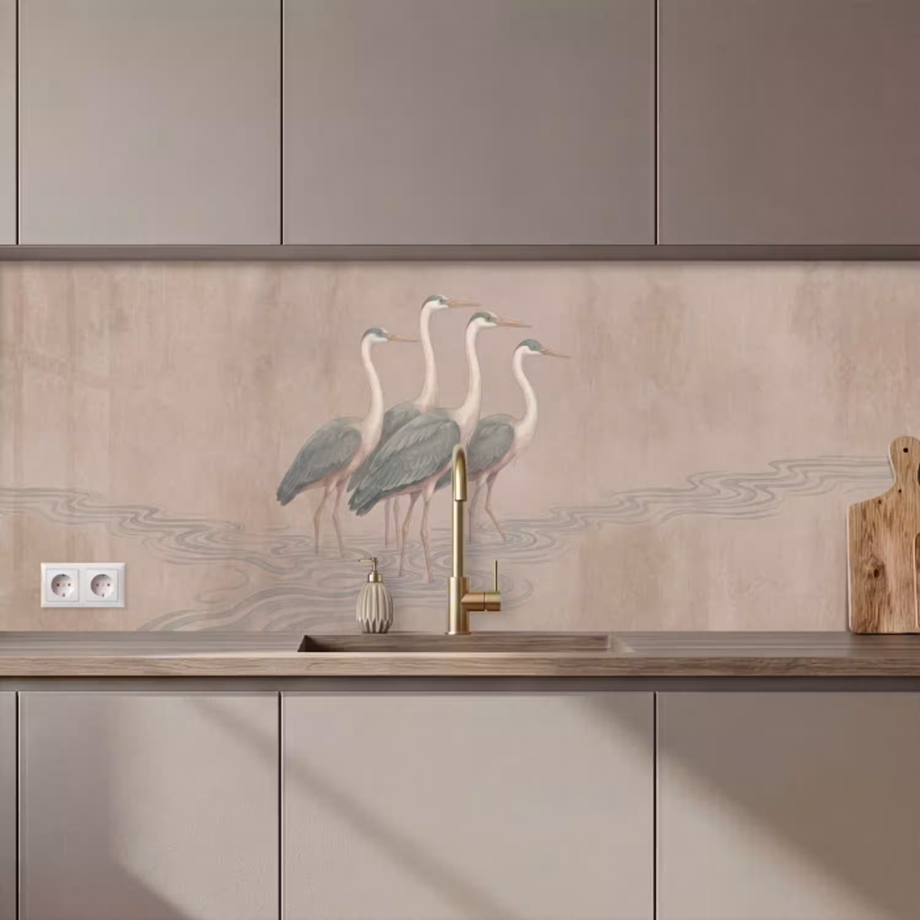 Vogel - Water - Natuur - Vintage keuken achterwand 2 middel zz_3dshopping