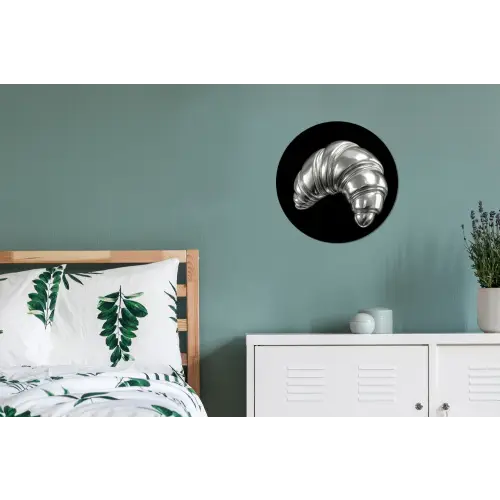 Croissant - Metaal - Zilver Wandcirkel aluminium klein -slaapkamer