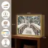 Brug - Winterlandschap - Bos - Natuur - Sneeuw Light Box met batterij (Wandlamp) middel -USP_websiteoverzichtNL