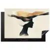 Vrouw - Golven - Zwart Inductie beschermer vinyl 3mm klein -3d