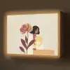 Vrouw - Minimalistisch - Bloem Light Box met batterij (Wandlamp) middel -z3d_website
