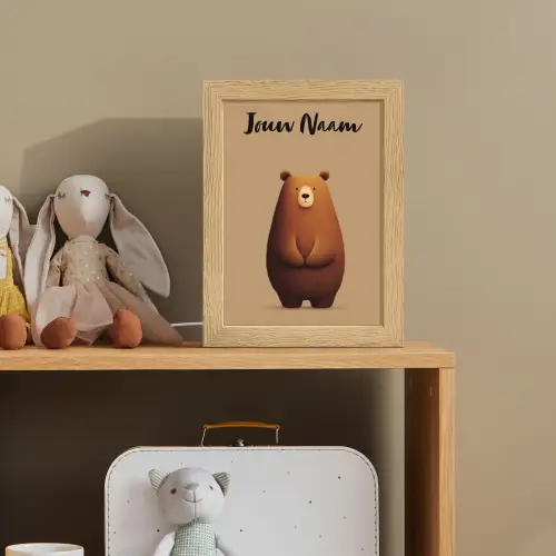 Beer - Minimalistisch - Bruin Light Box met kabel (Kinderlampje) klein -sfeer2_kind