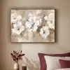 Bloemen - Beige - Abstract - Modern Textielframe zwart klein -sfeer1