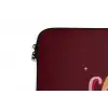 love your damn self - Cirkel - Glitter - Rood laptophoes neopreen klein -detail