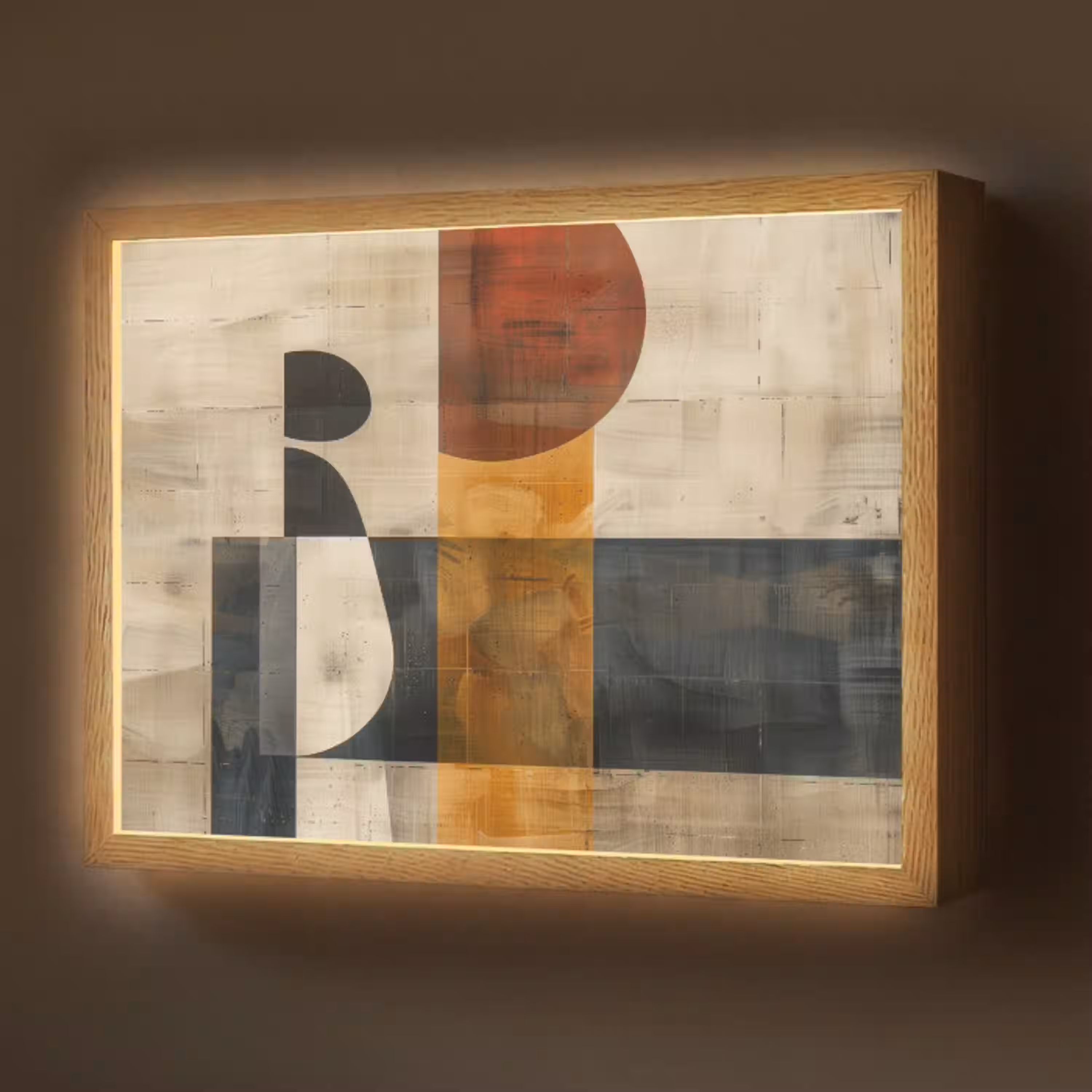 Abstract - Kunst - Vormen - Modern Light Box met batterij (Wandlamp) middel -z3d_website