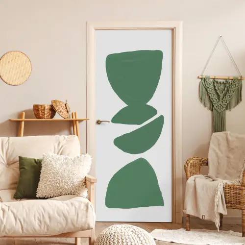 Abstract - Groen - Vormen - Modern deurposter klein -sfeer2