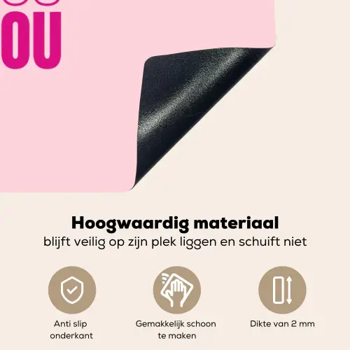 Bisou - Roze - Minimalistisch Inductie beschemer met haakjes klein -ky-onderkant-nl