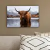 Schotse hooglander - Bruin - Water canvas 2cm klein -sfeer3