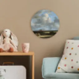 Gezicht op Haarlem met bleekvelden - Schilderij van Jacob van Ruisdael Wandcirkel kunststof plaat 5mm dik klein -tsfeer1_kind