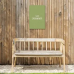 Appel - Groen - Minimalistisch Tuinposter op houten frame 2 cm dik klein -sfeer4