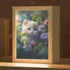 Kitten - Bloemen - Bos - Illustratie - Poes Light Box met kabel klein -zzz_3d_website