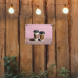 Koffiebekers - Deksel - Verf - Textuur tuinposter los doek klein -sfeer1