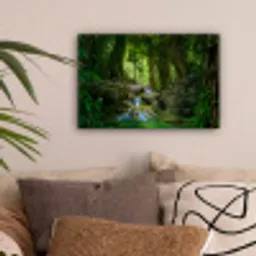 Jungle - Stenen - Water - Natuur - Planten canvas 2cm klein -sfeer1