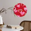 Patroon - Hartjes - Roze - Valentijn Wandcirkel behangsticker klein -sfeer3