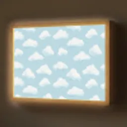 Wolken - Illustratie - Blauw Light Box met batterij (Wandlamp) middel 907 -z3d_website