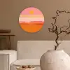 Zon - Abstract - Landschap - Oranje Wandcirkel kunststof plaat 5mm dik klein -sfeer1