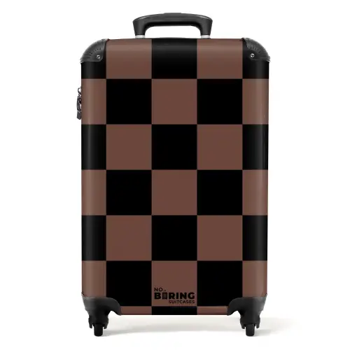 Squares - Zwart/Bruin NBS - Handbagage koffer - Kinderen Unisex middel -productfoto_recht