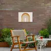 Minimalistisch - Boog - Lijnen - Beige Tuinposter op houten frame 2 cm dik klein -sfeer3