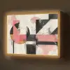 Roze - Abstract - Aesthetic - Modern - Vormen Light Box met batterij (Wandlamp) middel -z3d_website