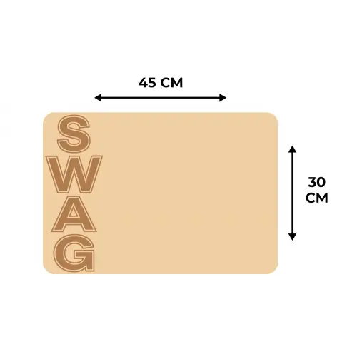 Swag - Bruin - Beige Placemat vinyl groot -specs