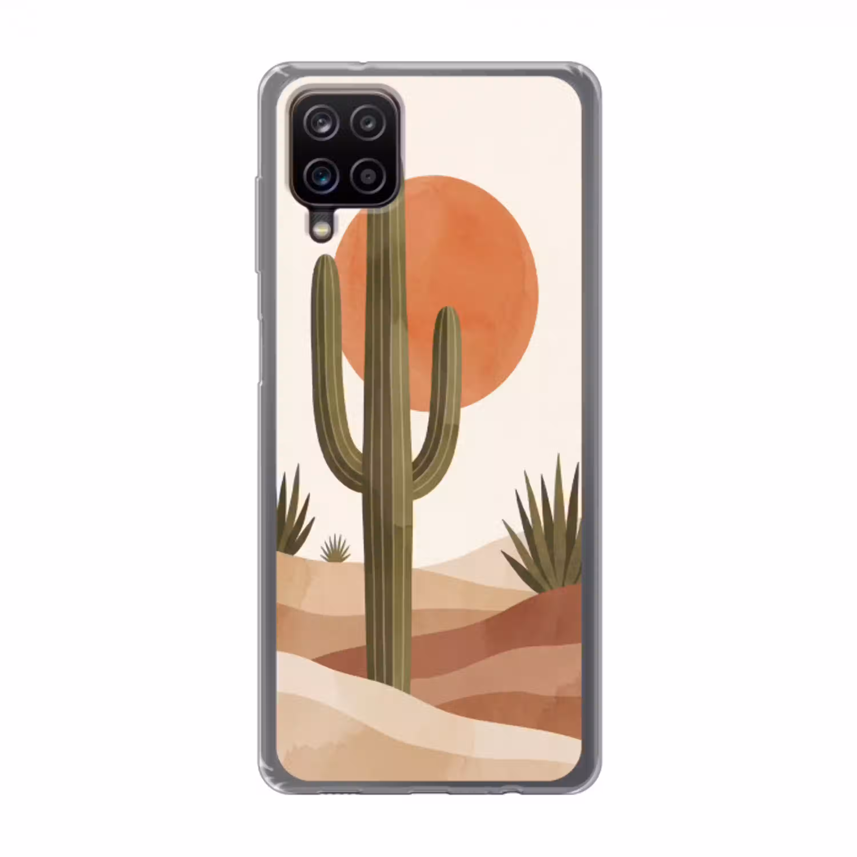 Cactus - Duinen - Modern - Landschap - Groen Telefoonhoesje Samsung Galaxy A12 klein -3d