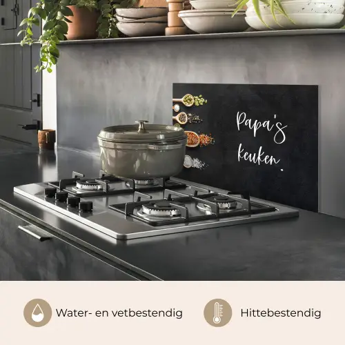 Quotes - Spreuken - Keuken - Papa's keuken - Papa keuken achterwand spatscherm klein -usp_NL