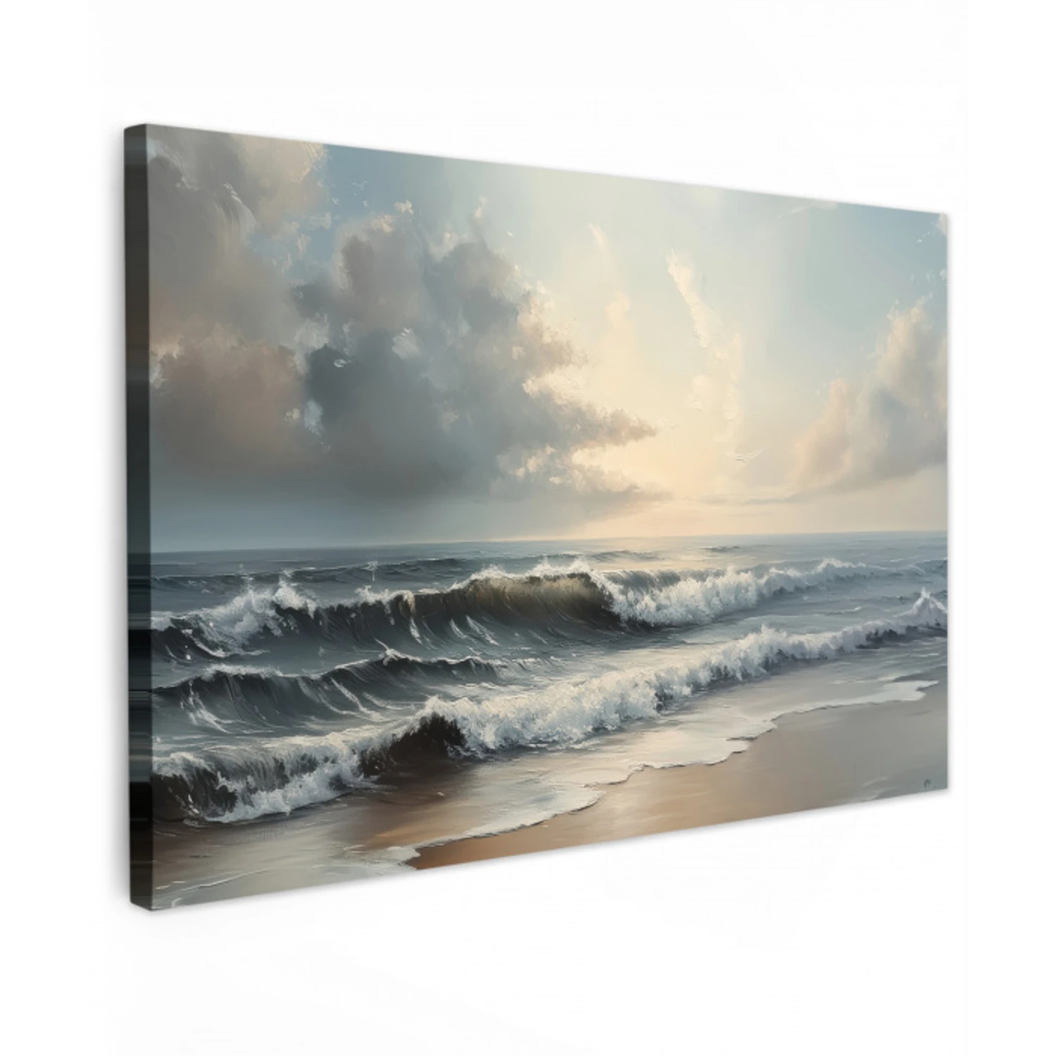Strand - Zee - Zonsondergang Tuinposter op houten frame 2 cm dik klein -3d