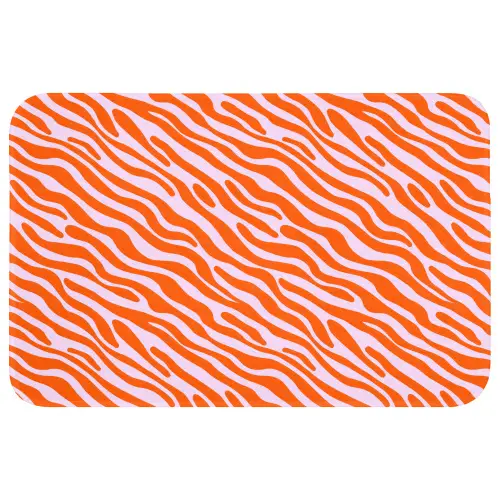 Strepen - Dynamisch - Oranje Badmat klein 997 -3d