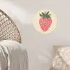 Aardbei - Minimalistisch - Rood - Fruit Wandcirkel behangsticker klein -sfeer4