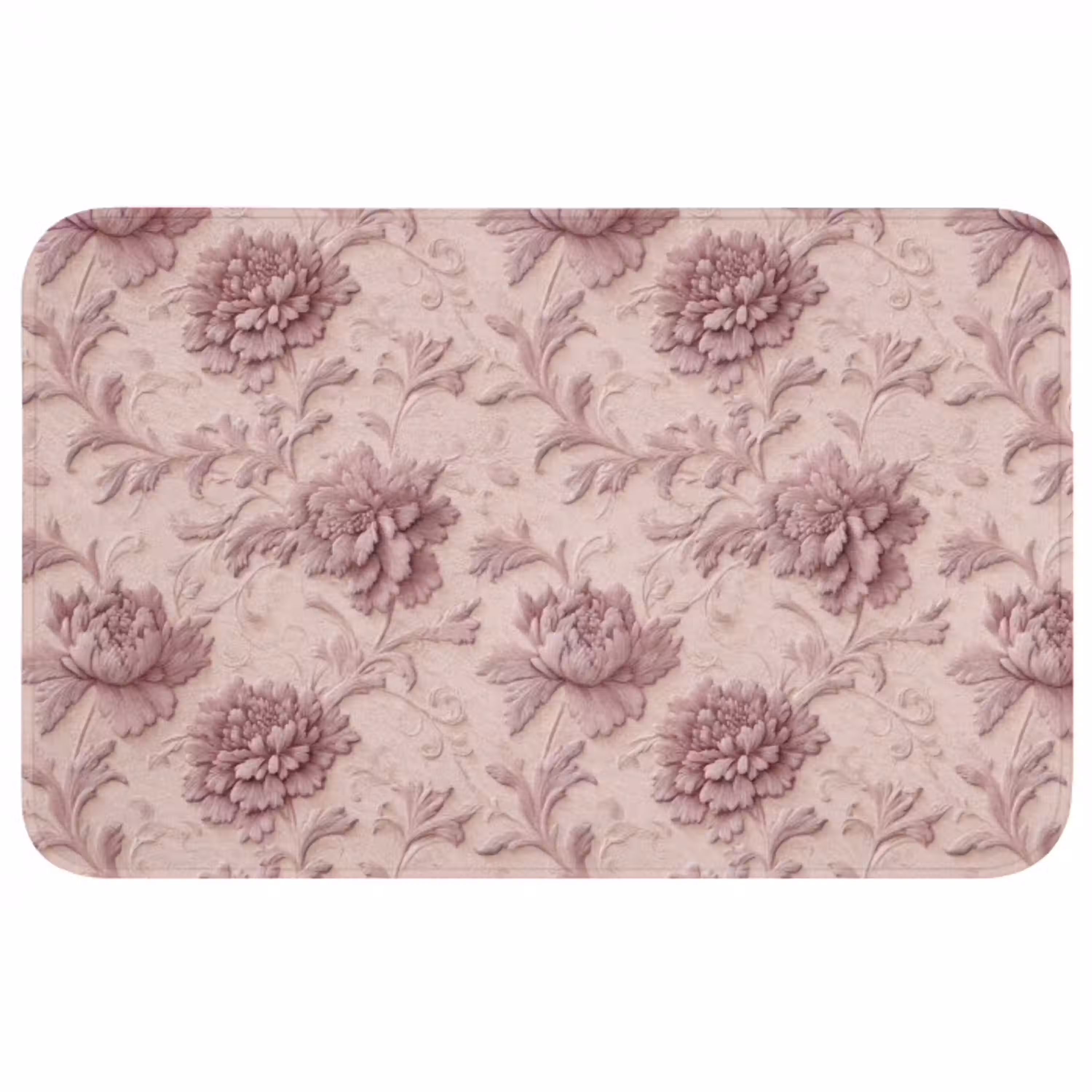 Reliëf - Pioenrozen - Roze Badmat middel 997 -3d