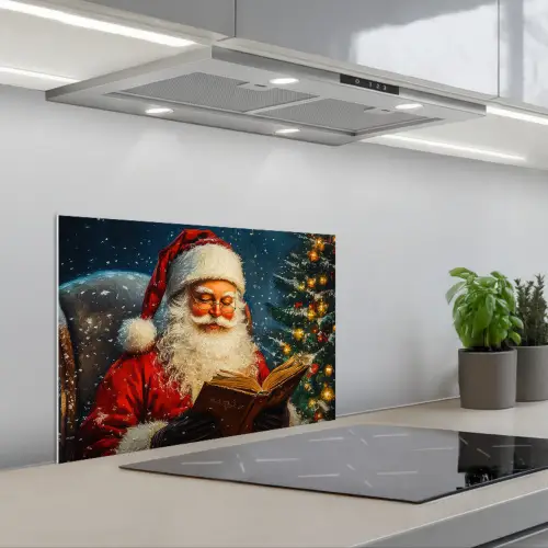 Kerstman - Kerst - Winter - Kerstboom keuken achterwand spatscherm klein -3d_schuin