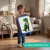 Gehoornde dino met scherpe blik Kinderkoffer - Blauw klein -sfeer2_NL