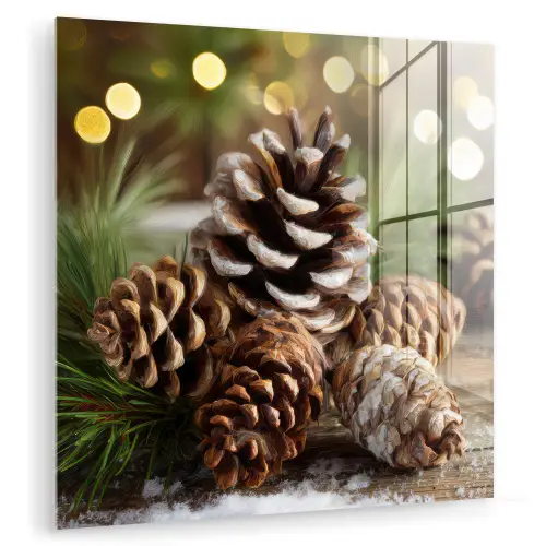 Dennenappels - Kerstsfeer - Bruin - Groen plexiglas 5mm klein -zzzproduct_nieuw
