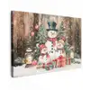 Sneeuwpop - Familie - Kleurrijk canvas 2cm klein -z3d