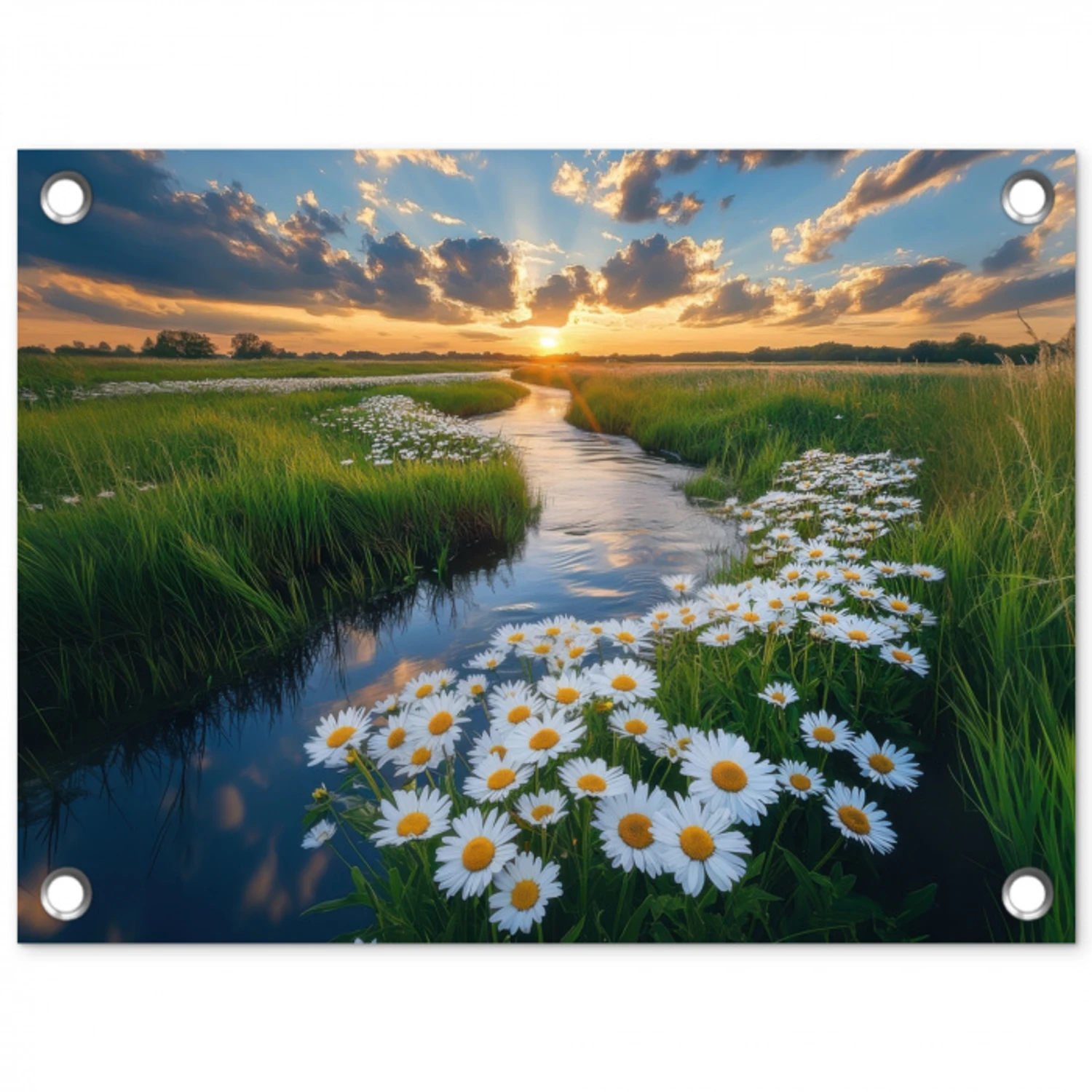 Beekje - Landschap - Margriet tuinposter los doek klein -3d