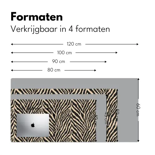Zebra - Klassiek - Zwart Muismat XXL klein 681 -sfeer5