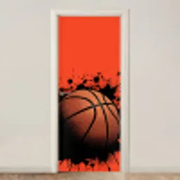 Basketbal - Verf - Sport - Oranje deurposter klein -3d_beige