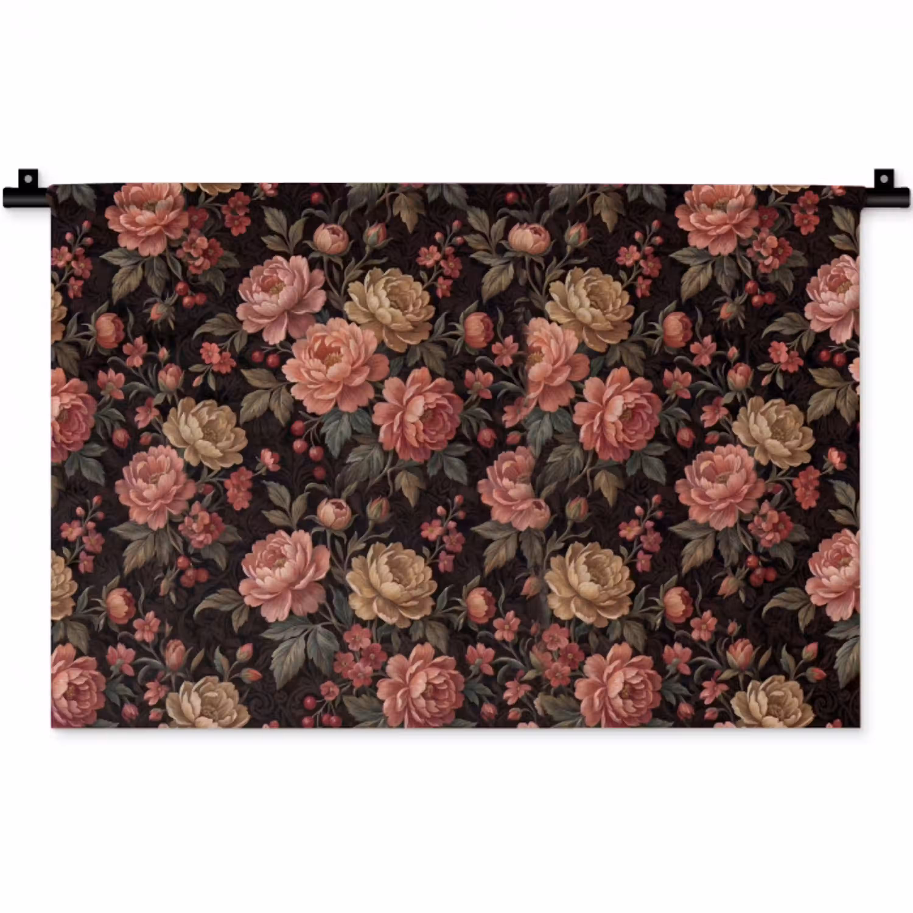 Bloemen - Patroon - Natuur - Vintage - Roze Wandkleed katoen klein -zz3d