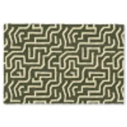 Lijnen - Abstract - Groen Vloerkleed Rechthoek klein 1091 -3d