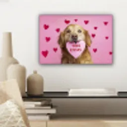 Hond - Kiss- Valentijn - Hartjes canvas 2cm klein -sfeer6