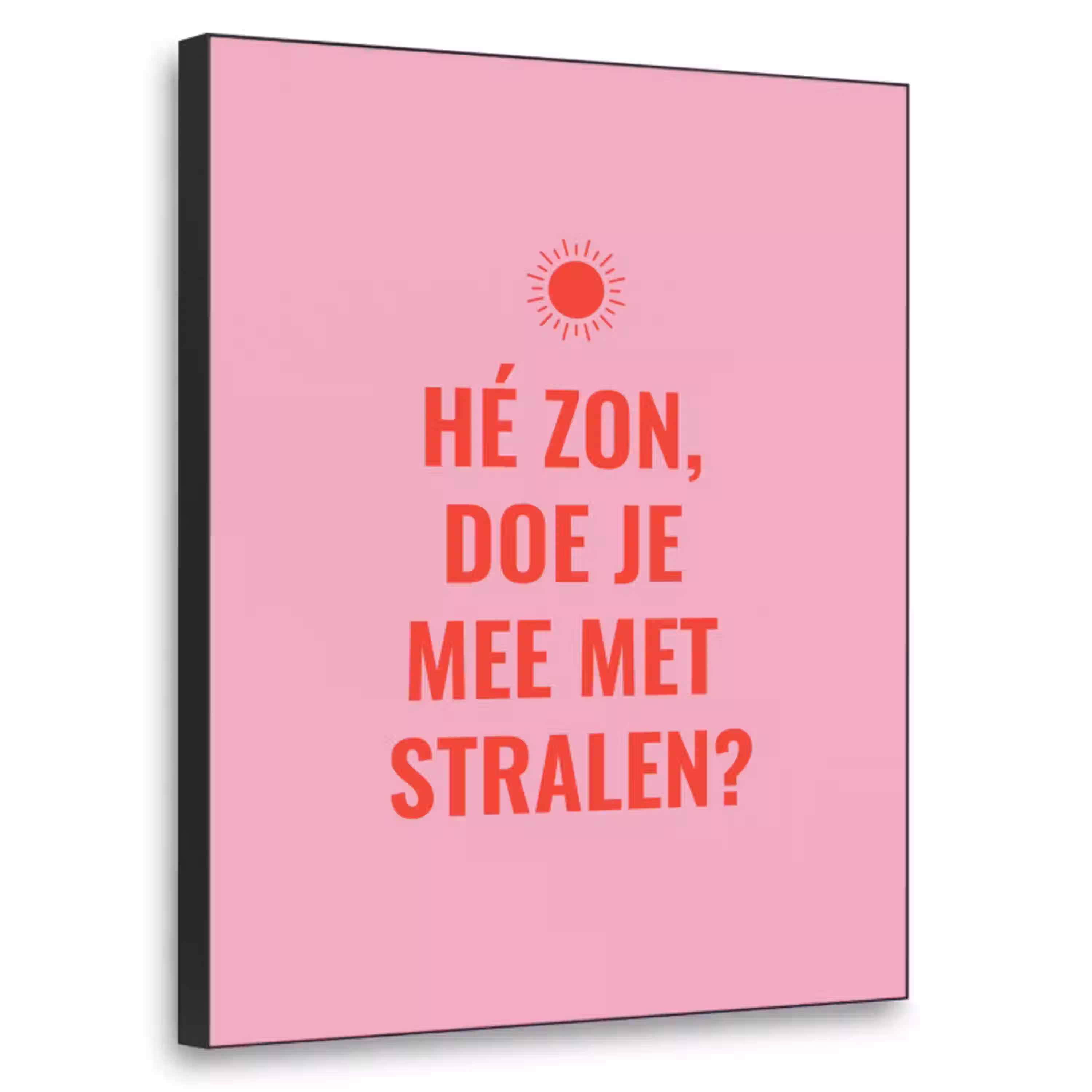 Roze - Zon - Quote Textielframe - compleet frame klein -3d