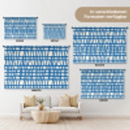 Ruitpatroon - Blauw - Crème Wandkleed katoen klein 269 -tsfeer8_DE