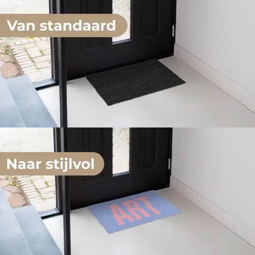 Art - Roze - Blauw Deurmat klein -voor-na_NL