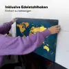 Wereldkaart - Goud - Donkerblauw Inductie beschemer met haakjes klein -ky-ophangen-de