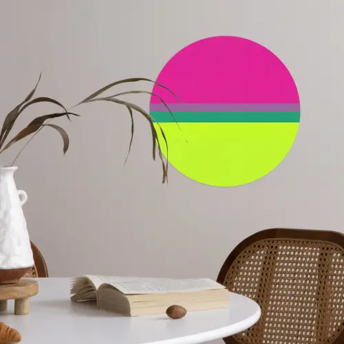 Strepen - Modern - Kleurrijk Wandcirkel behangsticker klein -sfeer3