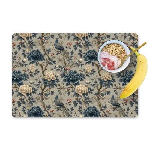Pauw - Bloemen - Blauw Placemat vinyl groot 368 -zzzproduct_Kitchenyeah-website