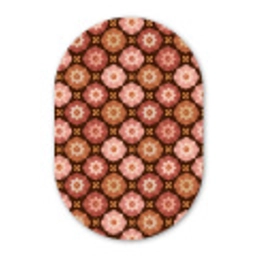 Geometrisch - Bloemen - Kleurrijk Wandcirkel Ovaal Aluminium middel 839 -3d