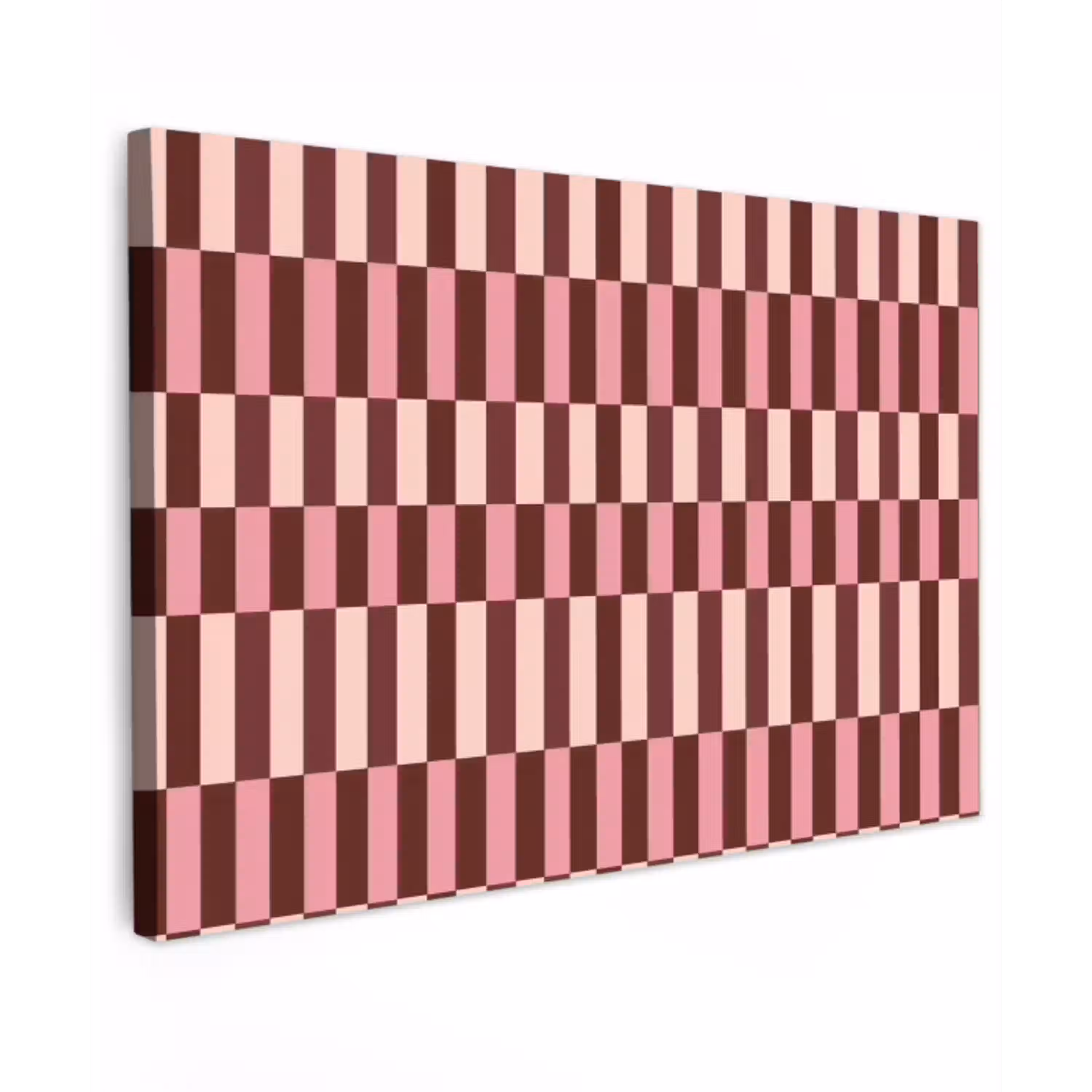 Roze - Rood - Blokjes canvas 2cm klein 34 -z3d