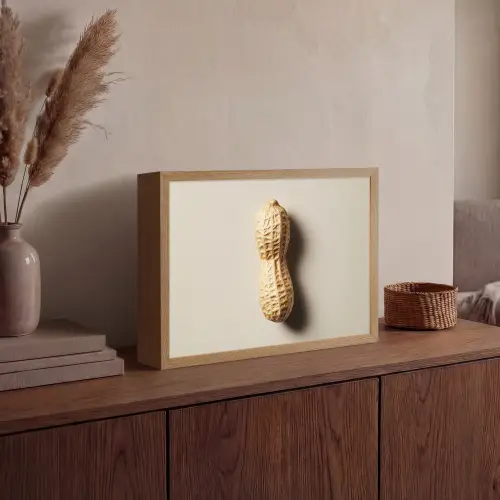 Pinda - Ruw - Beige Light Box met batterij (Wandlamp) middel -sfeer2