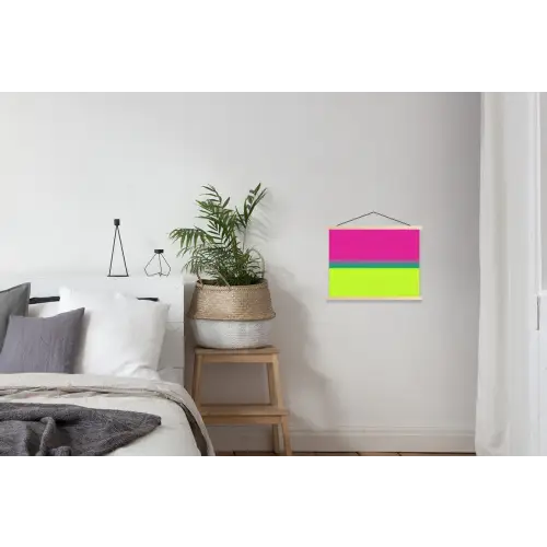 Strepen - Modern - Kleurrijk textielposter latten blank klein -woonkamer